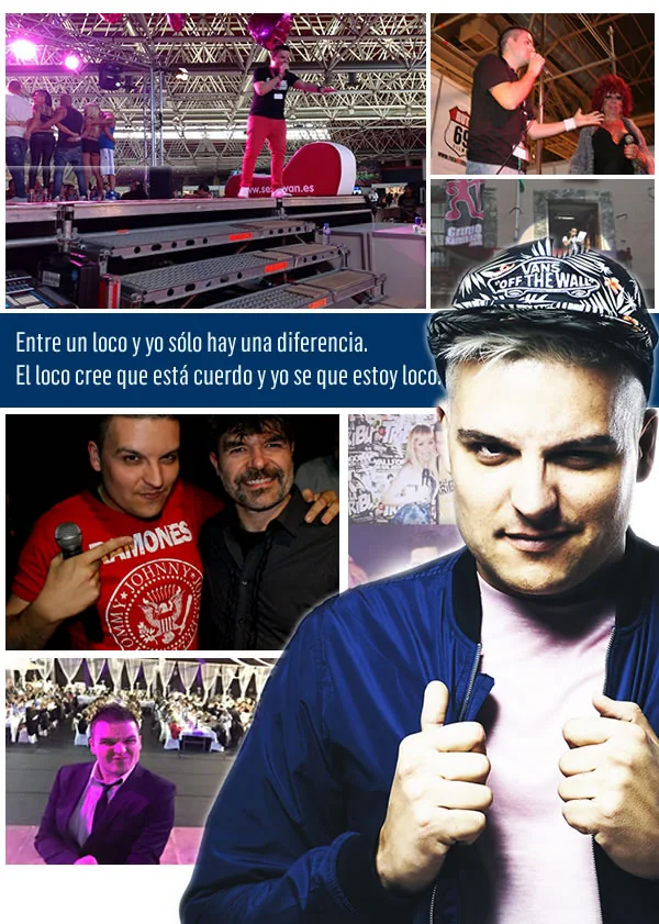 Collage biográfico de Niko Rosales en distintos escenarios y momentos de su trayectoria